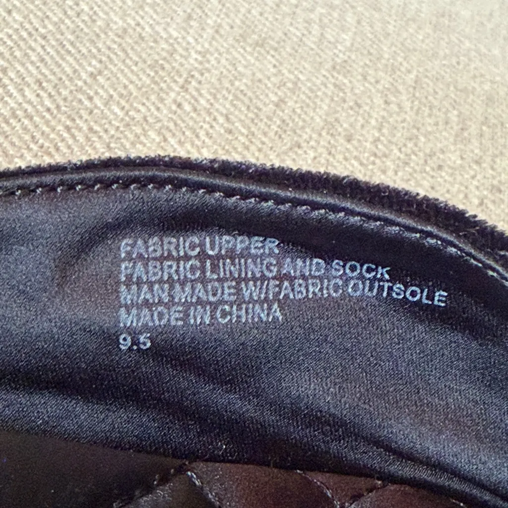 Birdies Size 9.5 Black Velvet Rhinestone Braid Flat Almond Toe Swan Mules - Image 10