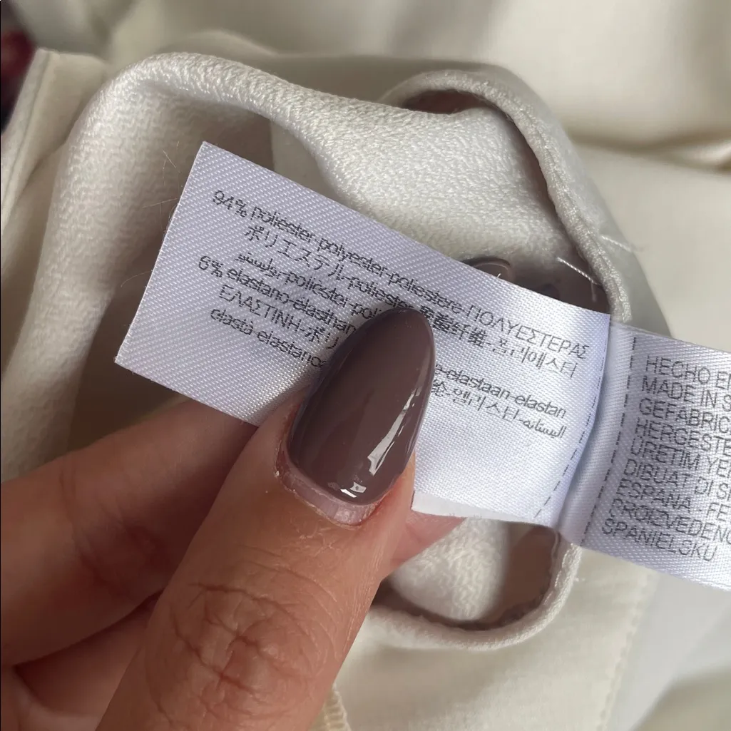 ZARA White High-Waisted Tailored Trousers | Wide Leg | Made in Spain - Image 11