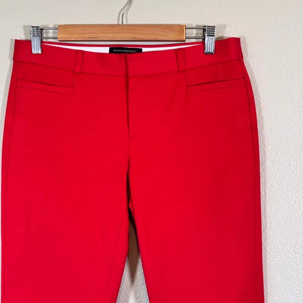 Banana Republic Red Sloan Crop Trouser Dress Pants Womens 6 Low Rise Preppy - Image 11