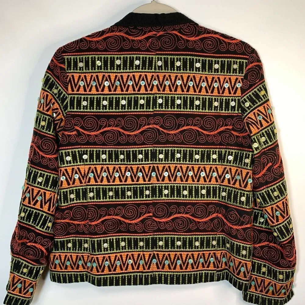 Silk Club 100% Silk Blazer Jacket Size Small Petite Black - Image 6