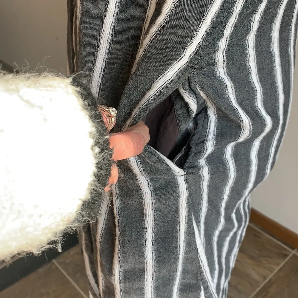 HOLDING HORSES Sleeveless Striped Grey and White Midi Dress - Image 10