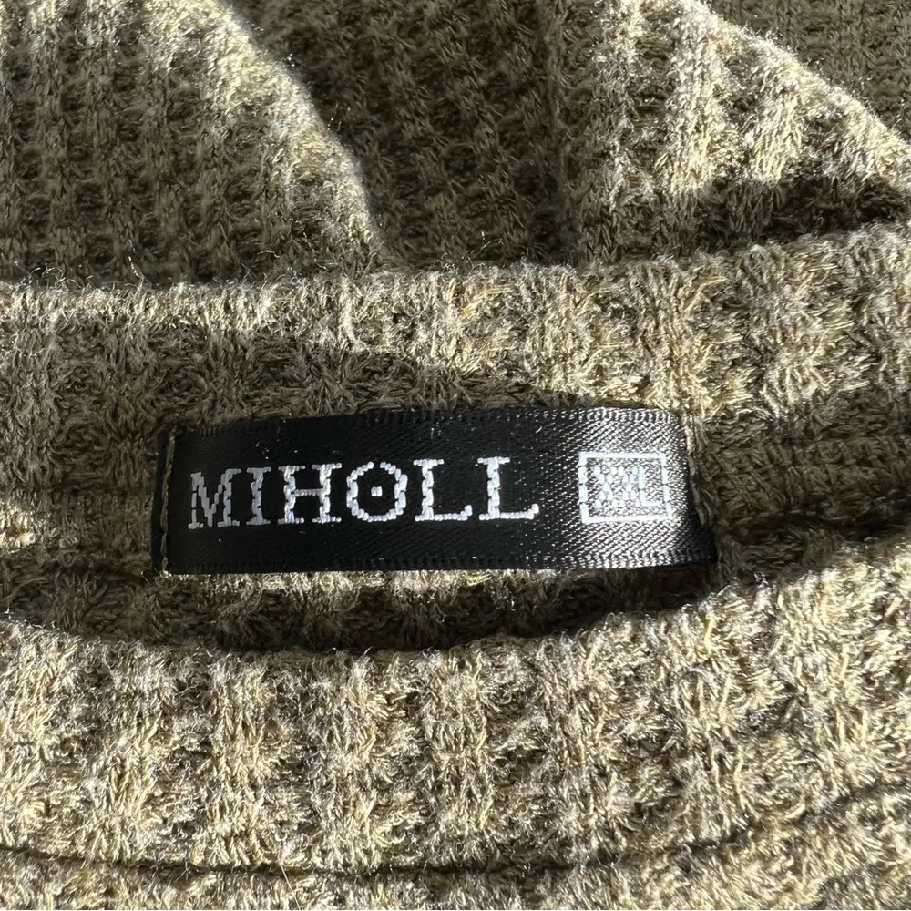 Miholl Waffle Knit Olive Army Green Sleeveless Tank Top Blouse Size XXL - Image 11