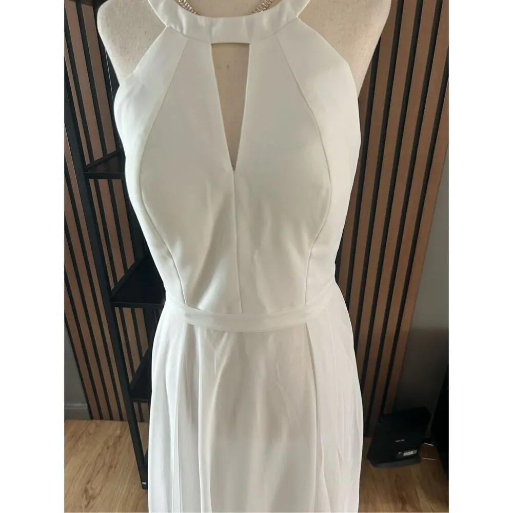 JJ house wedding dress A-line Scoop Floor-Length Chiffon Wedding Dress #250142 - Image 7