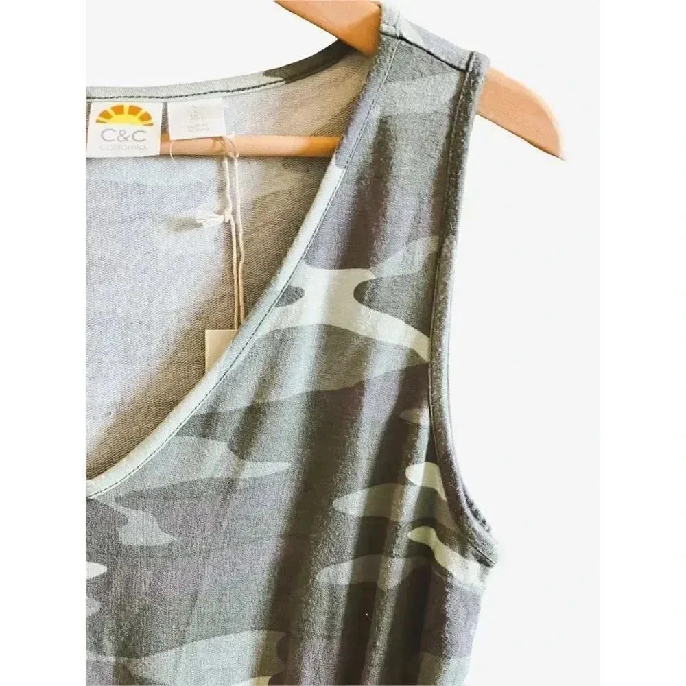 NWT C& C Green Camo Womens Smocked Romper SZ S - Image 4