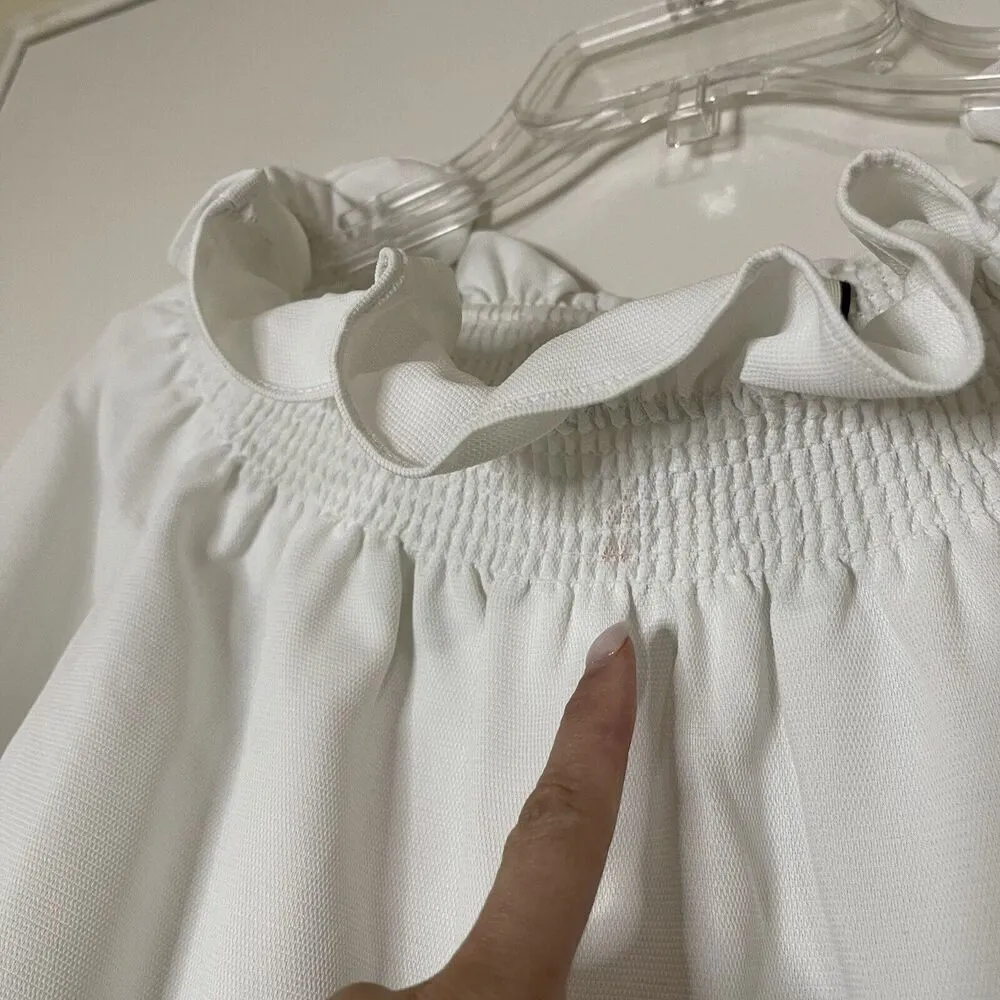 TUCKERNUCK White Off the Shoulder Marguerite Blouse Long sleeve top size XS - Image 3