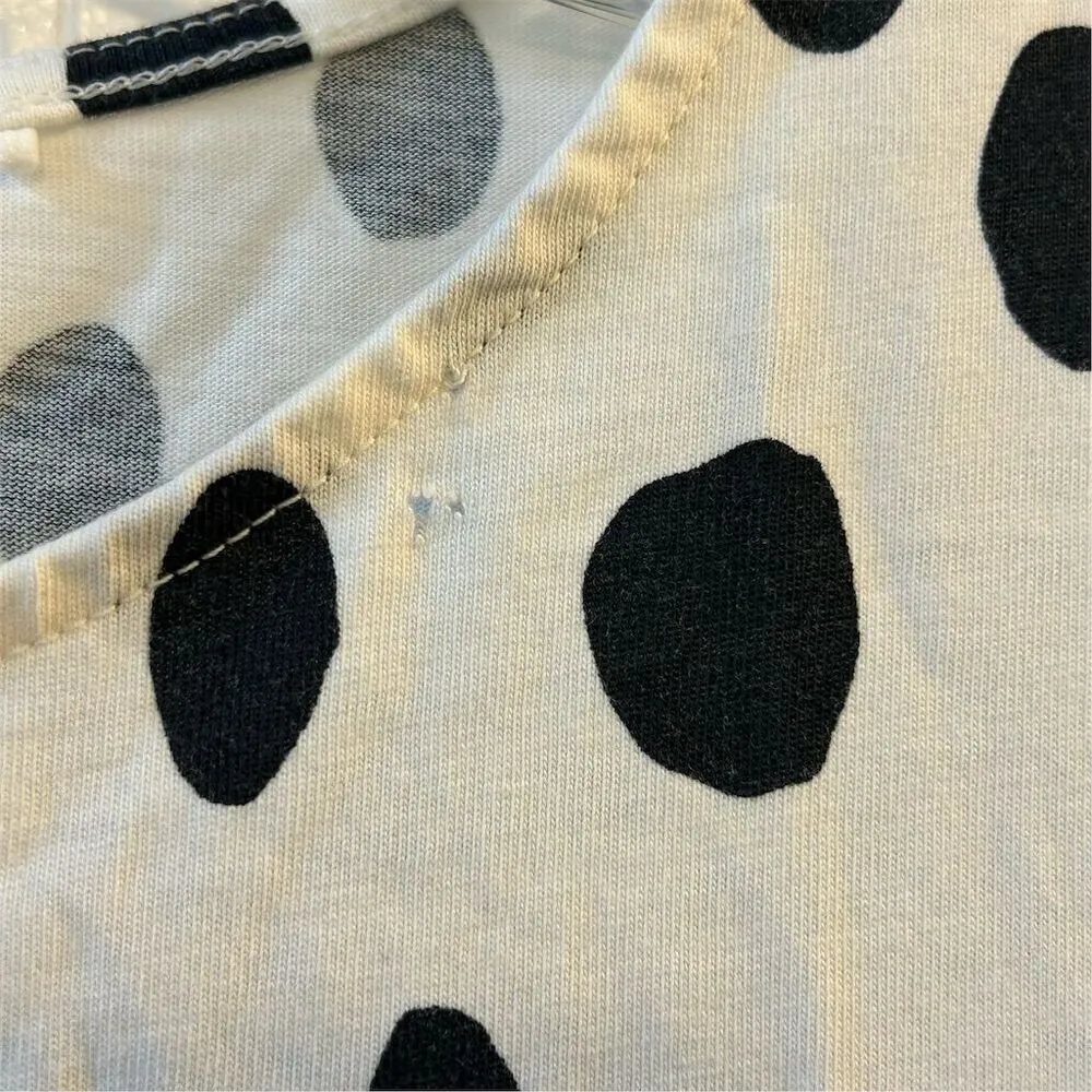 UT Uniqlo Women's XS Black Polka Dot Scandinavian Knee Length Dress Flaw - Image 6