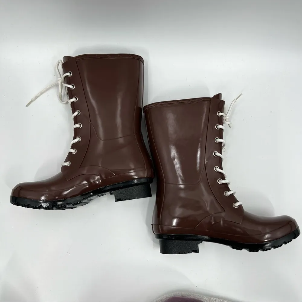 Roma NEW Lace Up Rubber Rain Boots - Image 7