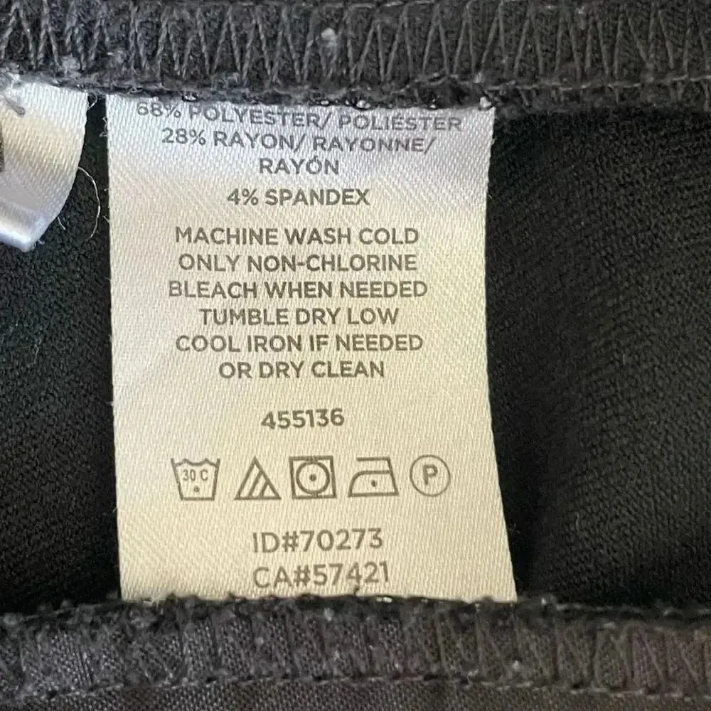 Loft Marisa Mid-Rise Black Front Straight Leg Mid Rise Slacks 4P #1576 - Image 10