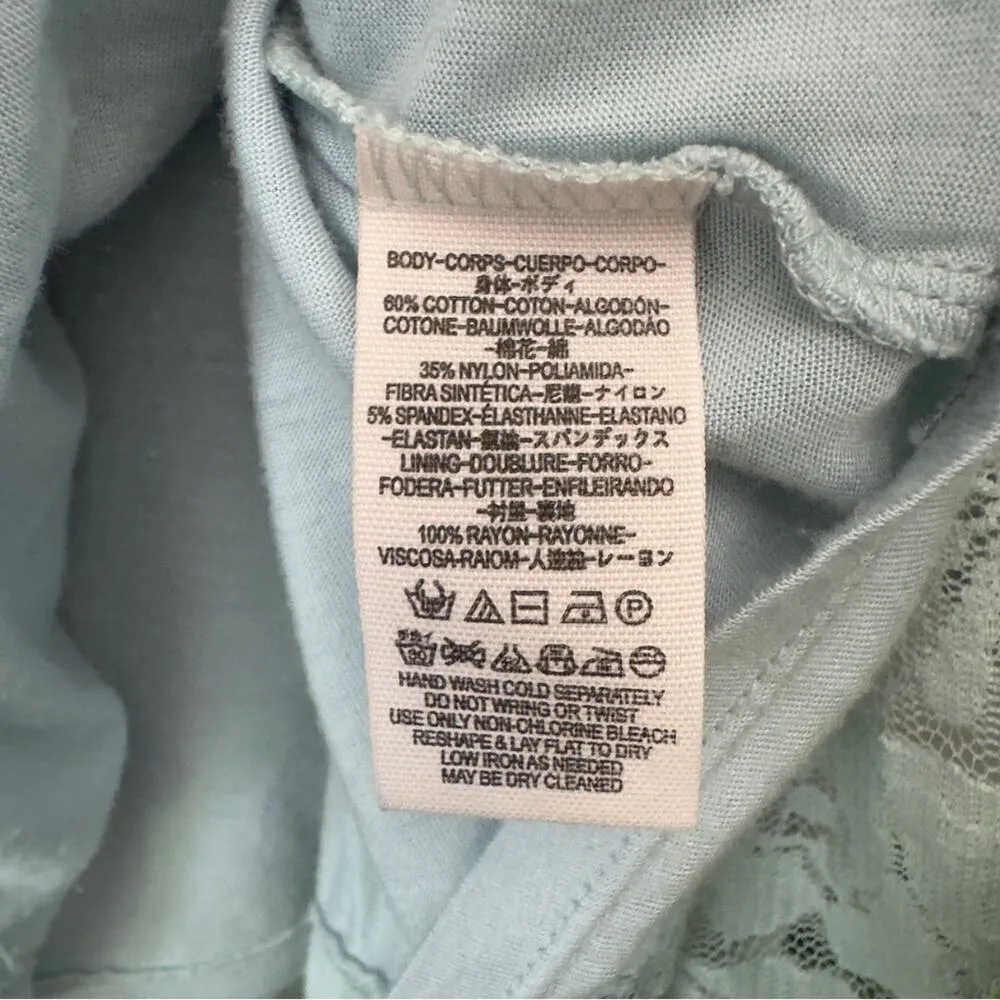 Free People Lace Sleeveless Mini Dress Lined A-Line Stretch Cotton Floral Boho - Image 4