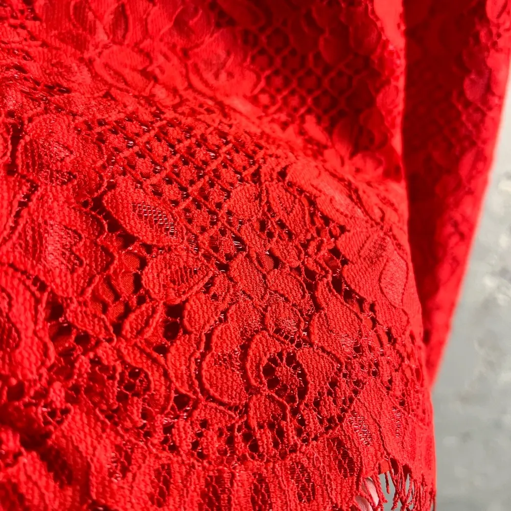 CeCe Red Pencil Midi Skirt for Night Out - Image 6