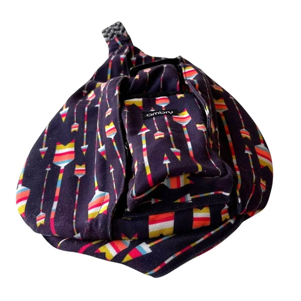 Ambry Nora Sling Bag Crossbody Hiking Backpack Arrow Print Tribal Laptop… Black - Image 10