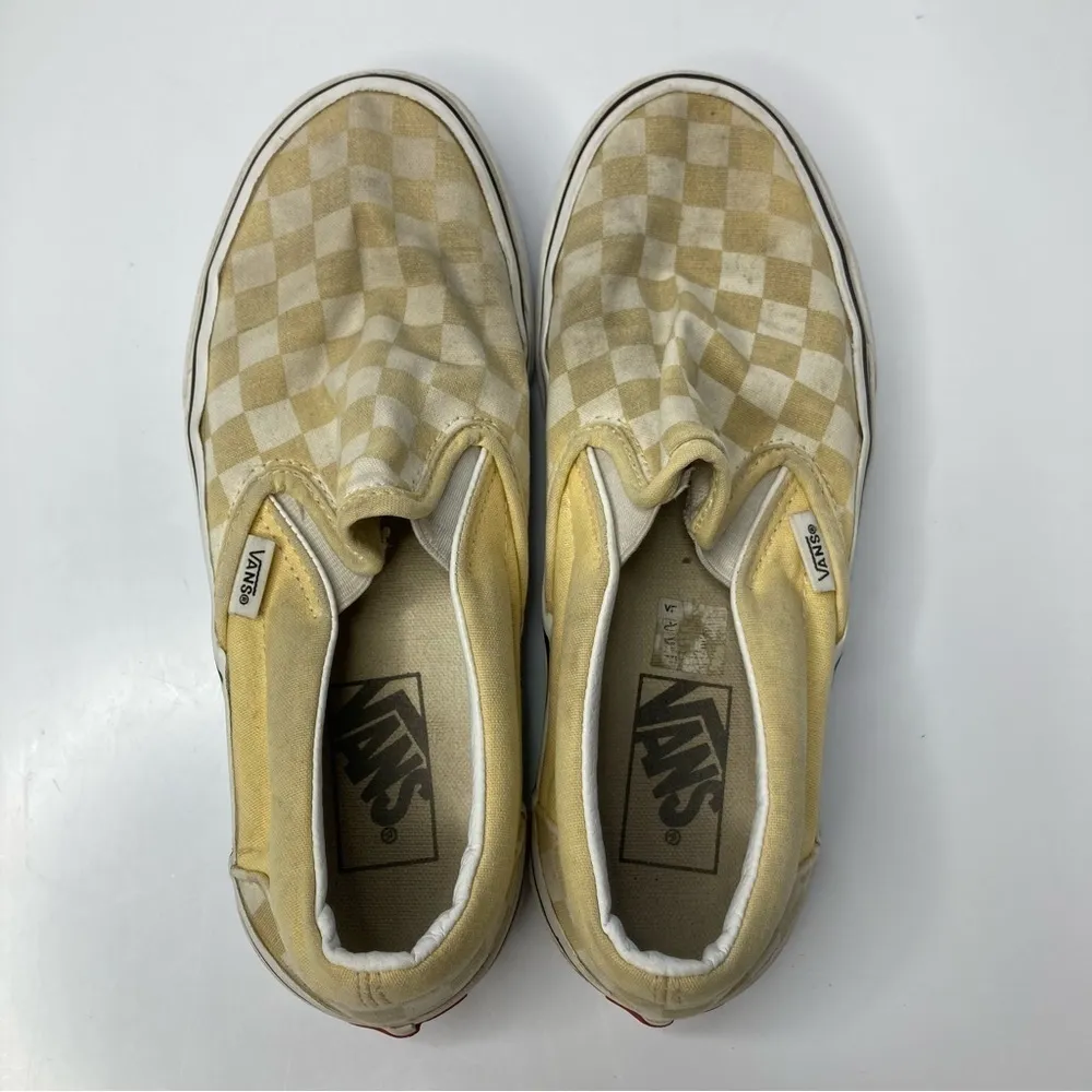 Vans yellow checkered slip on‎ sneakers unisex sizing - Image 5