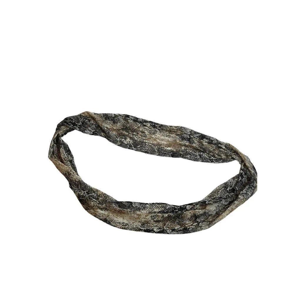 Unbranded snakeskin print infinity scarf Tan - Image 4