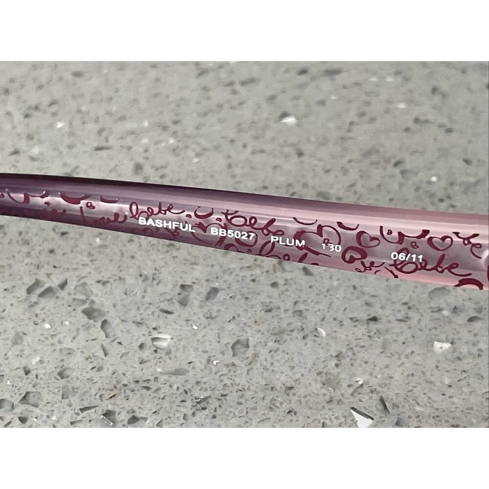 BEBE Eyeglasses Frames ONLY Bashful BB5027 Plum 49-16-130 06/11 Purple rectangle - Image 8