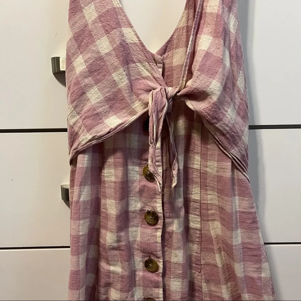 Urban Outfitters Purple & White Plaid Halter Dress - Image 4