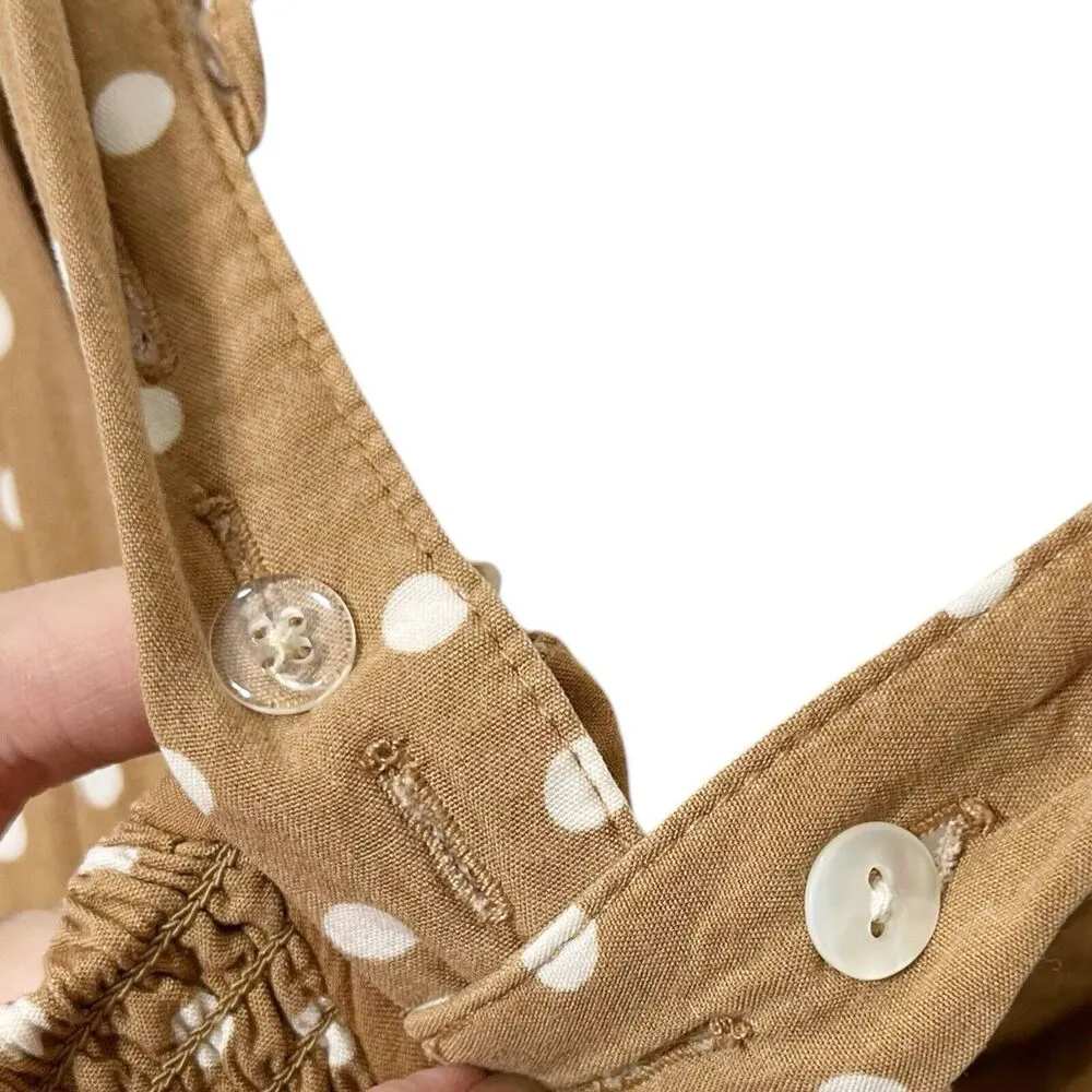 L’ Space Pasadena Jumpsuit Beachcomber Polka Dot Revolve Brown Women’s Size S - Image 12