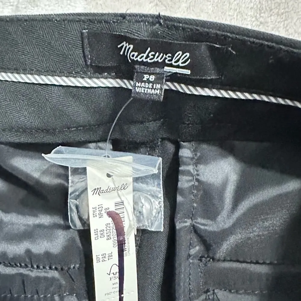 Madewell Flare Ankle Pants Women's P8 Petite Black Belt Loops NWT - Image 5
