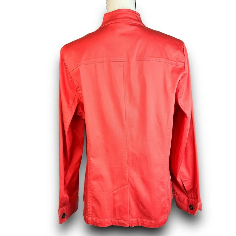 Additions by Chicos Lightweight Jacket Button Front Spring Coral Color Size 12 - Image 6