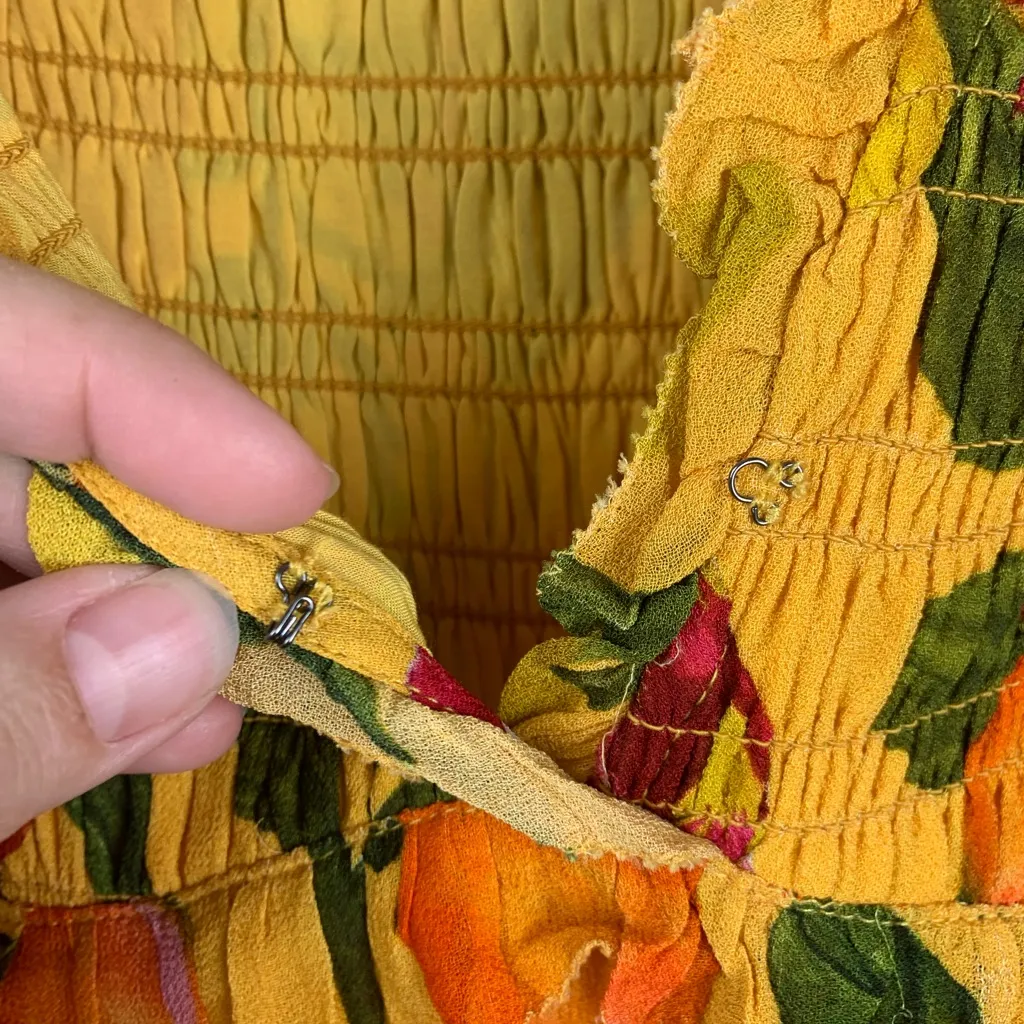 Farm Rio size small fruit lovers Yellow Floral Maxi Dress dragon fruit tropical - Image 5