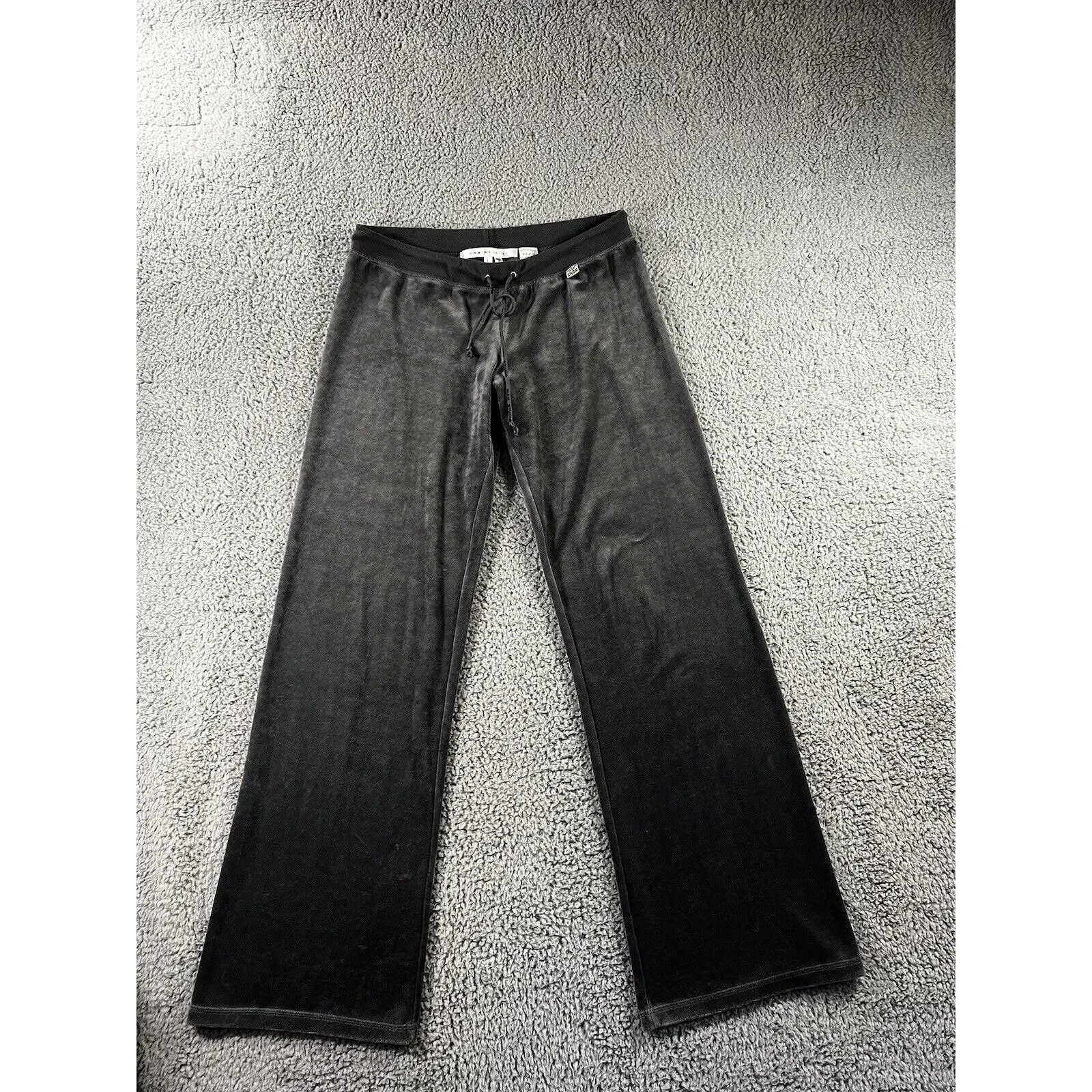 Max Studio‎ Velour Pants Women Large Low Rise Flare Leg Y2K Whimsigoth - Image 2