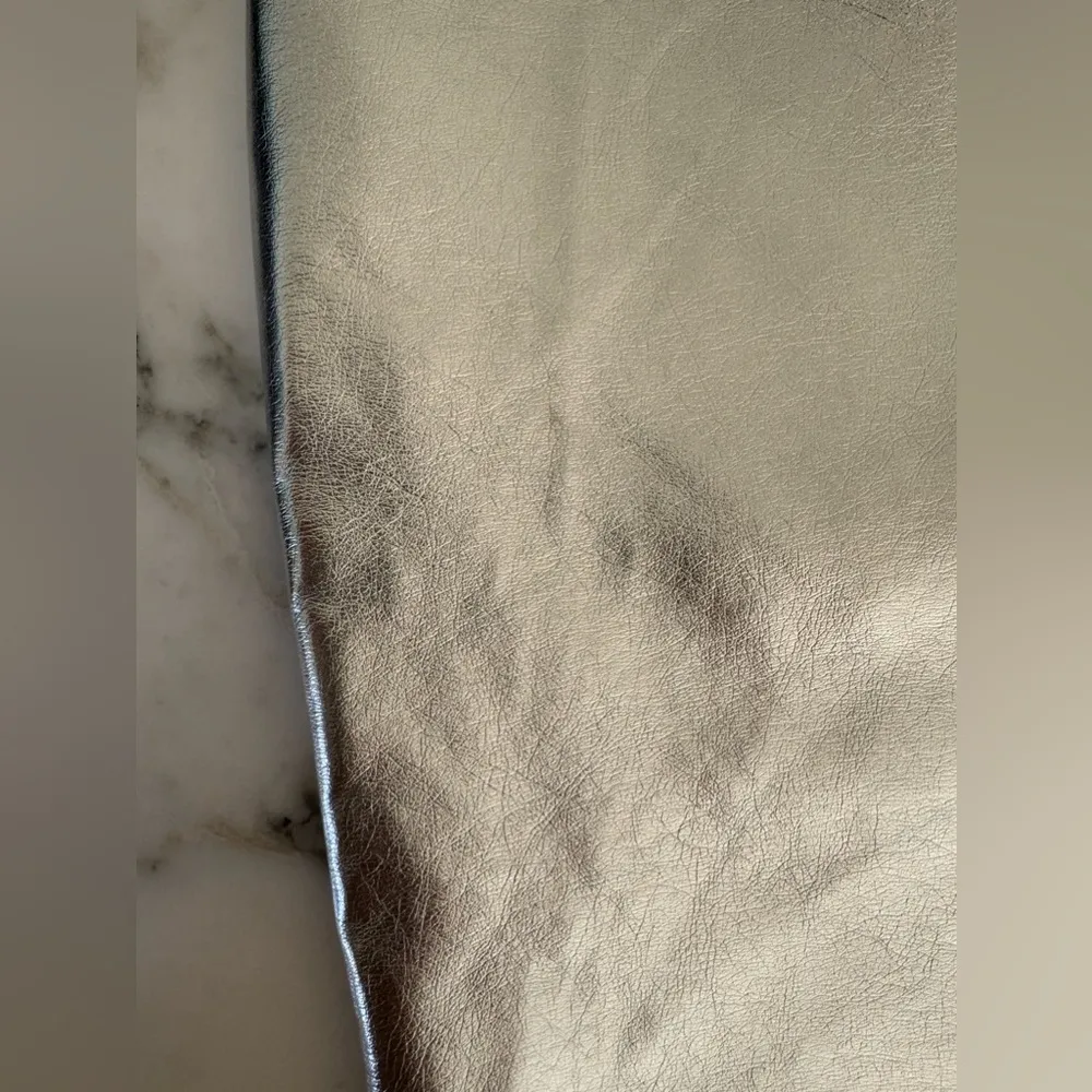 NWT Avec Les Filles Silver Faux Leather Metallic Skirt XS - Image 10