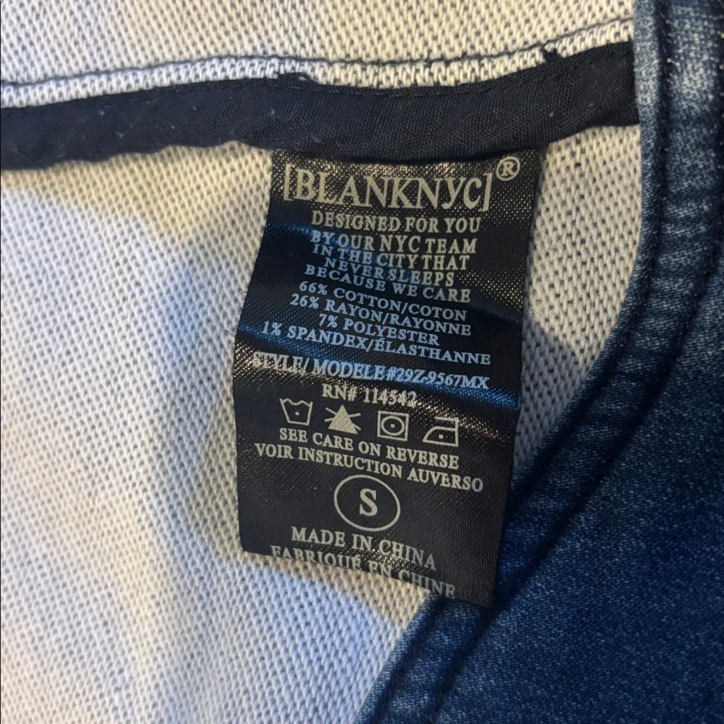 BLANK NYC Blue Denim Hello Moto Style Jacket Womens Small - Image 15