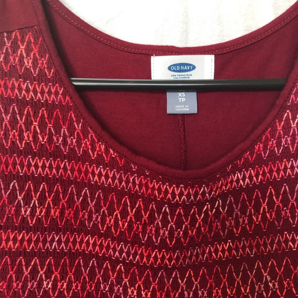 ⭐️ Embroidered Dark Red Dressy Tank Top | Old Navy - Image 5