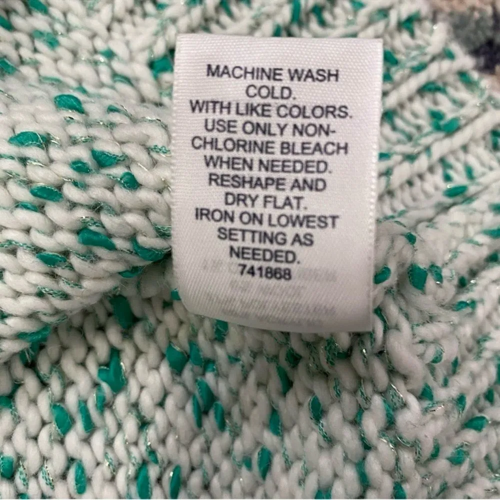 St John’s Bay Mint Green & White Knit Scoop Neck Pullover Long Sleeve Sweater XL - Image 16