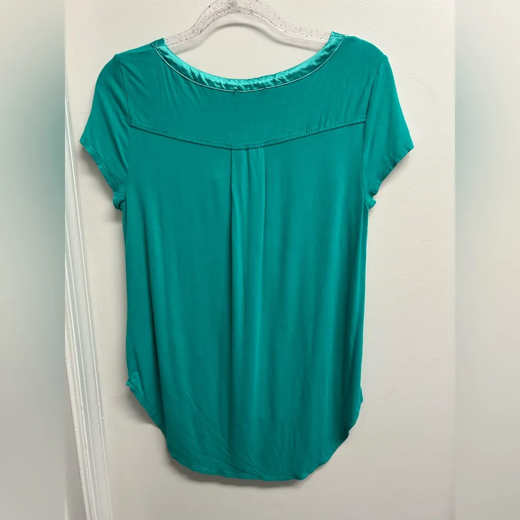 Premise Studio Teal Women's Top with satin neckline - Image 2