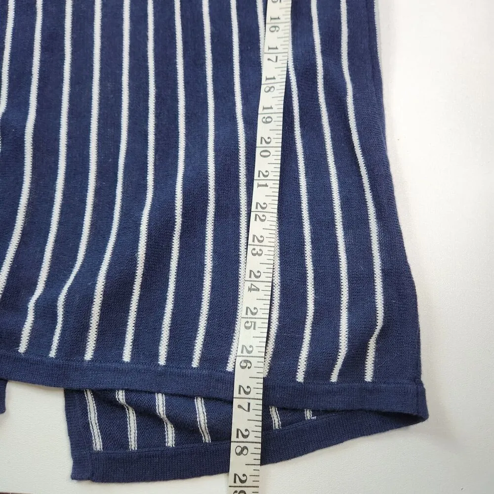 House of Harlow 1960 Blue Striped Knit Sleveless Tank Open Back Top Linen Blend - Image 7