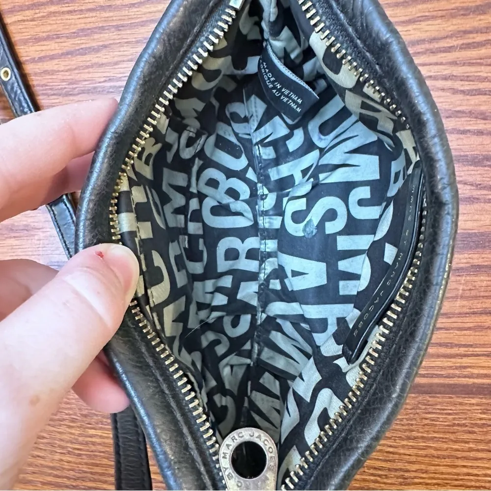 Marc by Marc Jacobs Classic Q Percy Black Pebble Leather Crossbody Mini Handbag - Image 9