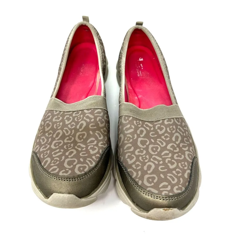 Champion Size 11 Flats Tan Leopard Print Slip On Sneaker Walking Hiking Outdoors - Image 7