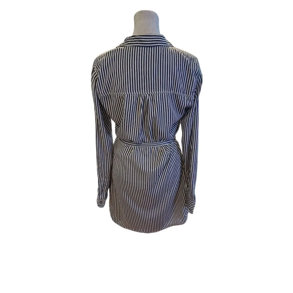 Abercrombie & Fitch Women's Striped Shirt Dress Blue Size S - Image 3