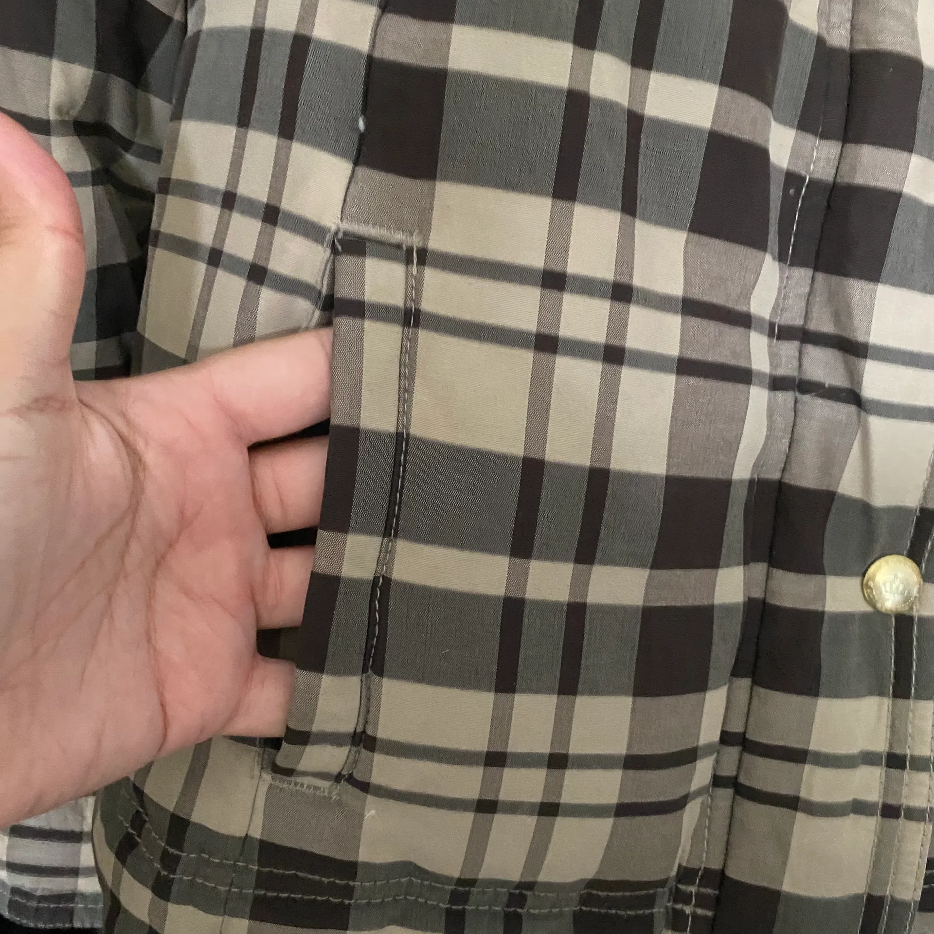 Plaid Warm Puffer my Jacket Coat With Faux Fur Hood. - Image 6