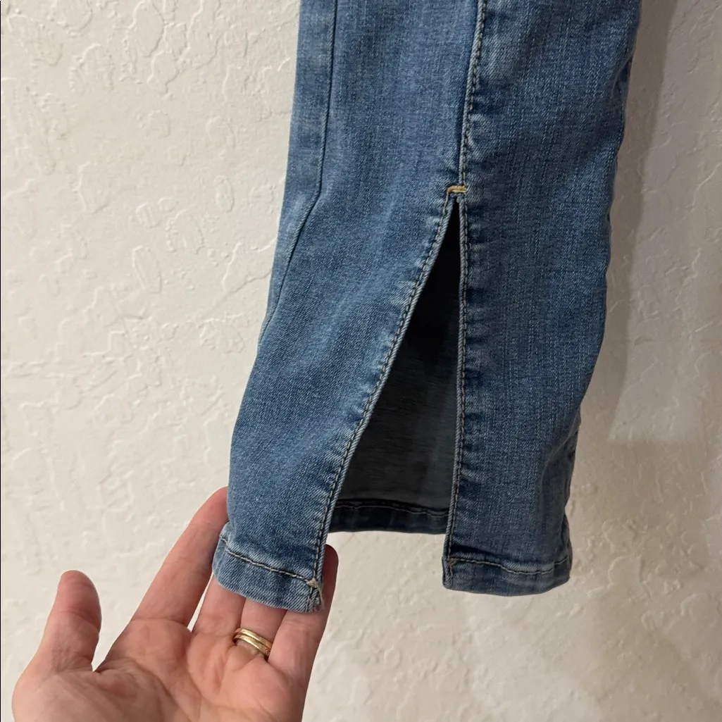 We The Free Double Dutch Split Skinny Jeans Blue Stretch Pull On Size XS - Image 4