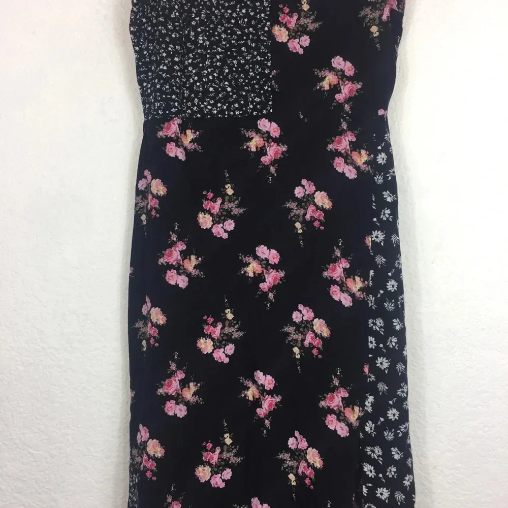 Topshop Mixed Floral Print Strappy Side Slit Midi Dress Size 4 - Image 7