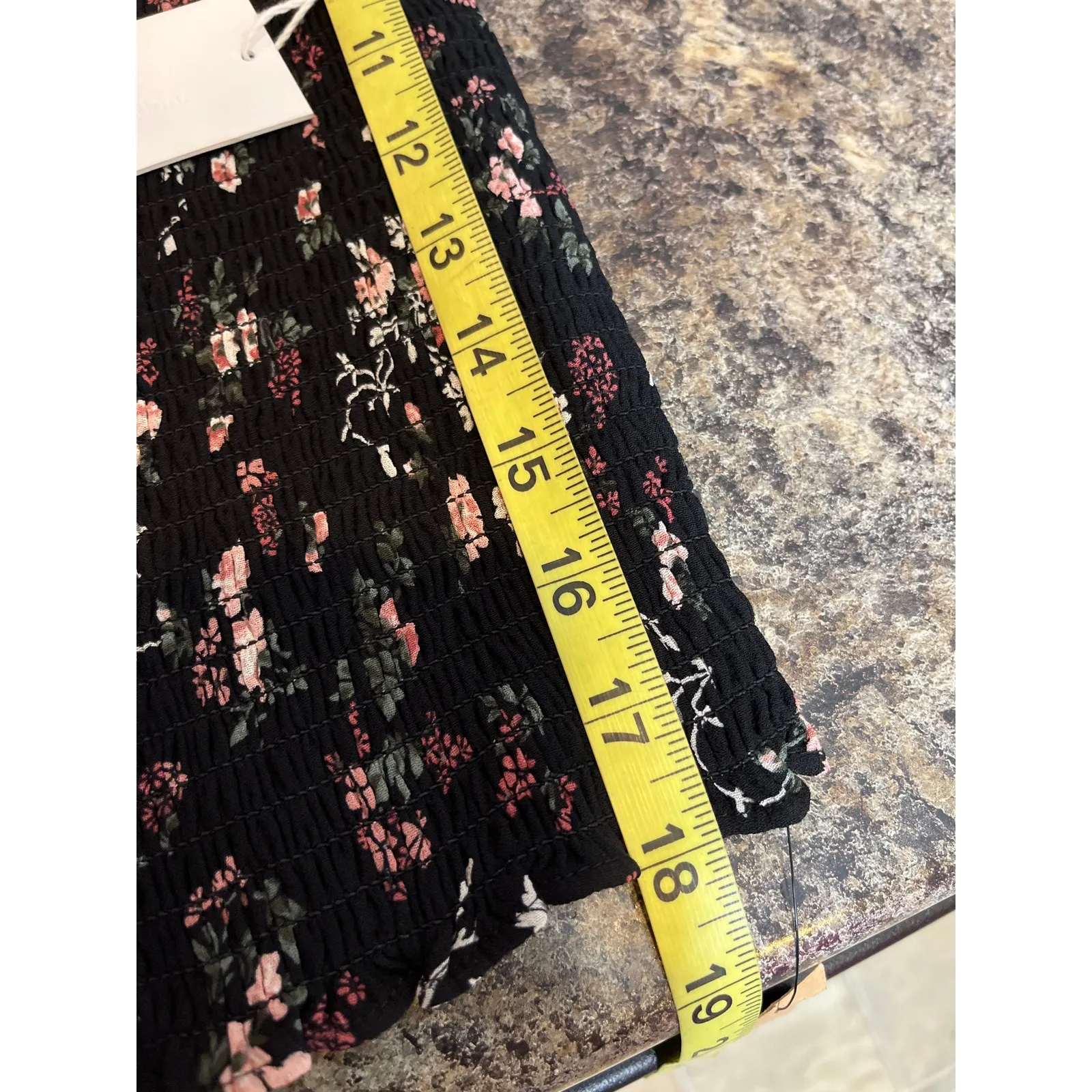 Reformation NEW Pinto Black Pink Floral Print Smocked Shirt‎ Small - Image 12