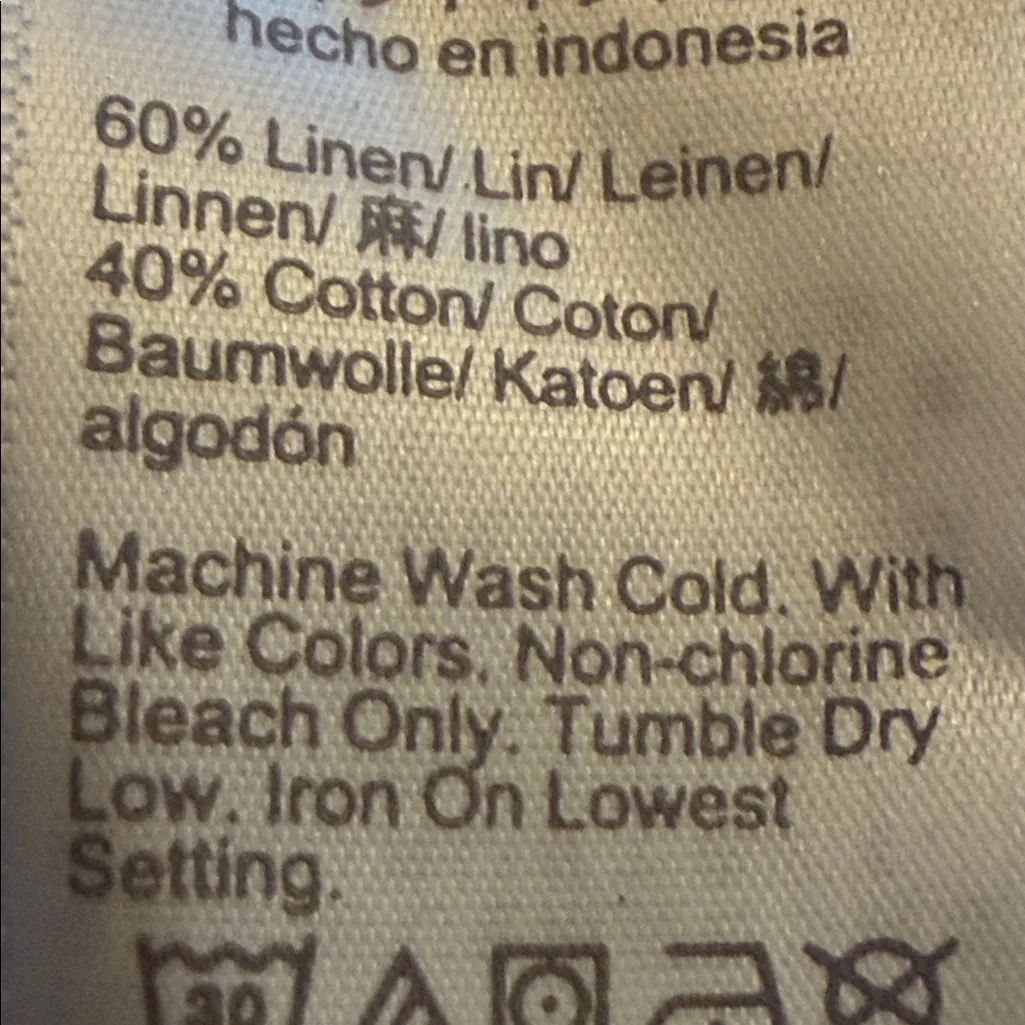 J. Crew Linen-Blend Button-Up Blue Shirt Size Small - Image 7