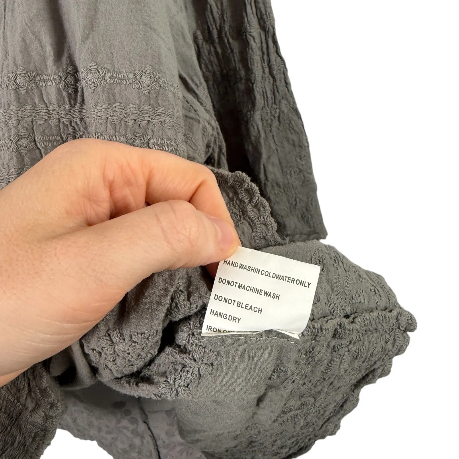 Solitaire Floral Embroidered Button Up Blouse Green Boho Womens Plus 2x - Image 6