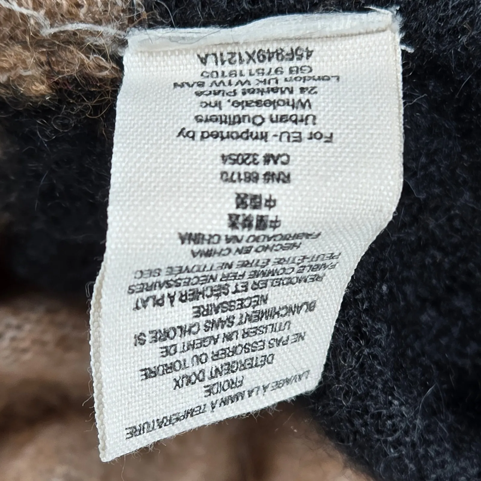 Free People Lulu Rugby Striped Cowl Neck Alpaca Wool Blend Sweater Tan Black S - Image 5