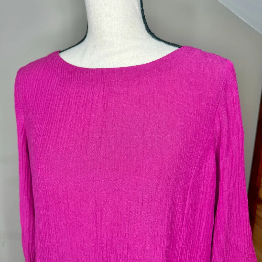 Soft Surroundings Oceo Gauze Tunic Top Fuchsia Pink Petite Medium PM 3EW85 - Image 3