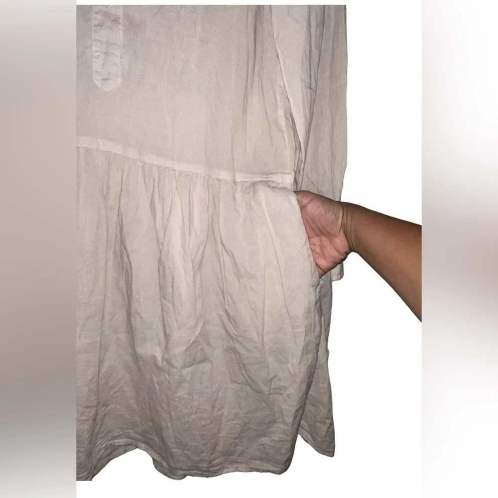 Grayson Frank & Eileen Women’s Almond / Beige Cotton Button Shirt Dress Sz 1 XS - Image 7