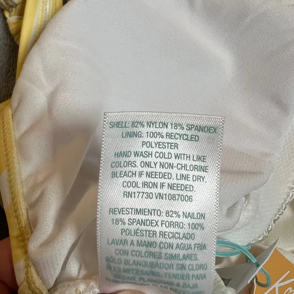 Kona Sol Women's Striped Square Neck One Piece Swimsuit Size Large NEW - Image 10