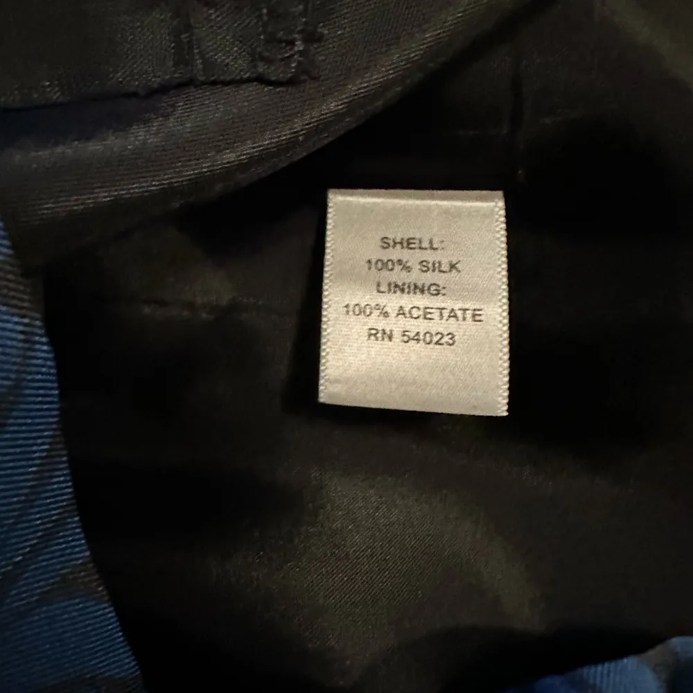 Banana Republic 100% Silk Blue Black Pleated Cap Sleeve Lined Dress size 2 - Image 8