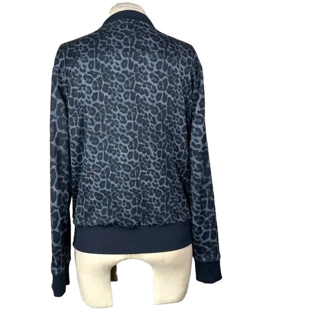 WITH Activewear Leopard Print‎ Reversible Bomber Jacket Black Red Size Small - Image 5
