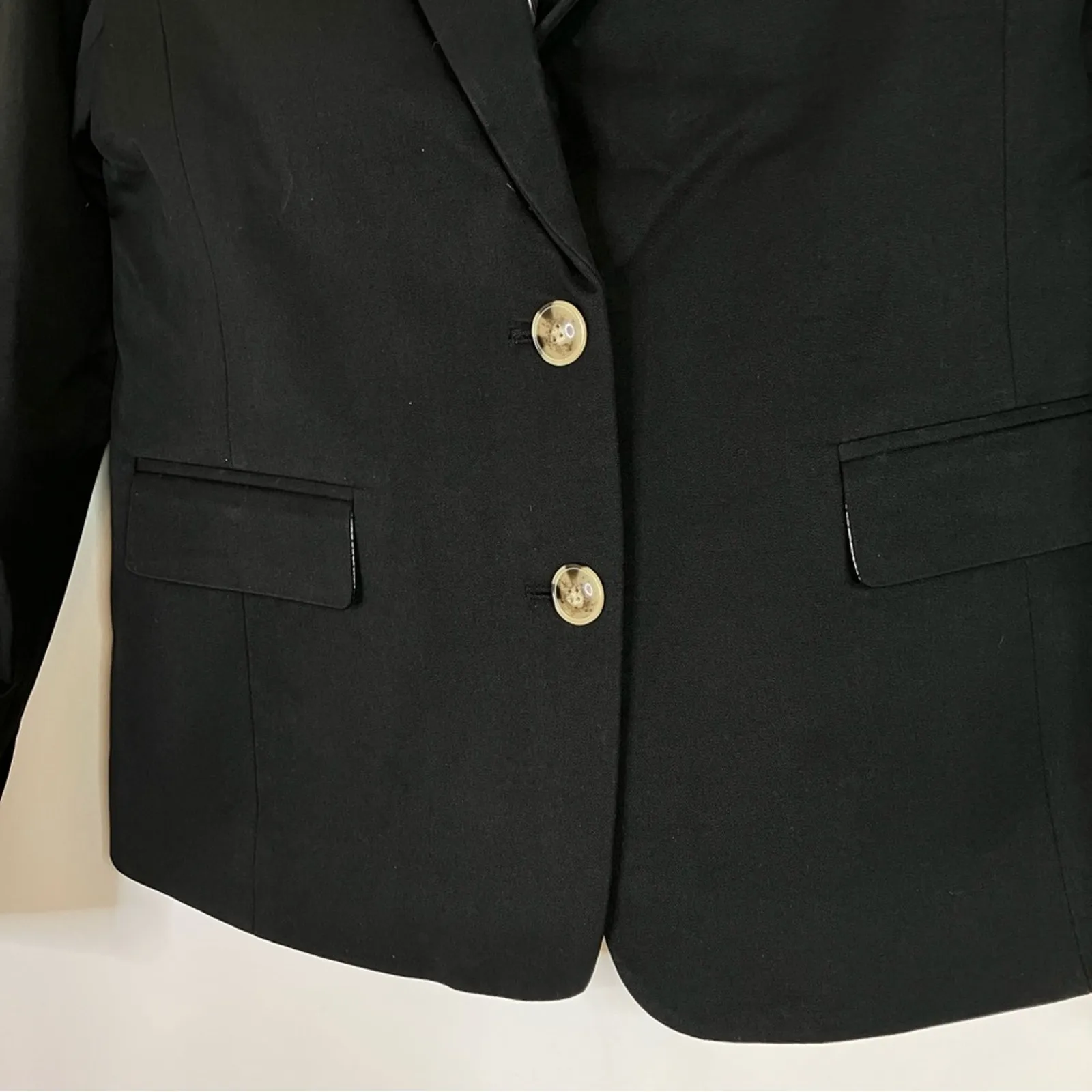 J.Crew Factory | Black Blazer Cotton Blend Two Button NWT Womens Size 0 - Image 3
