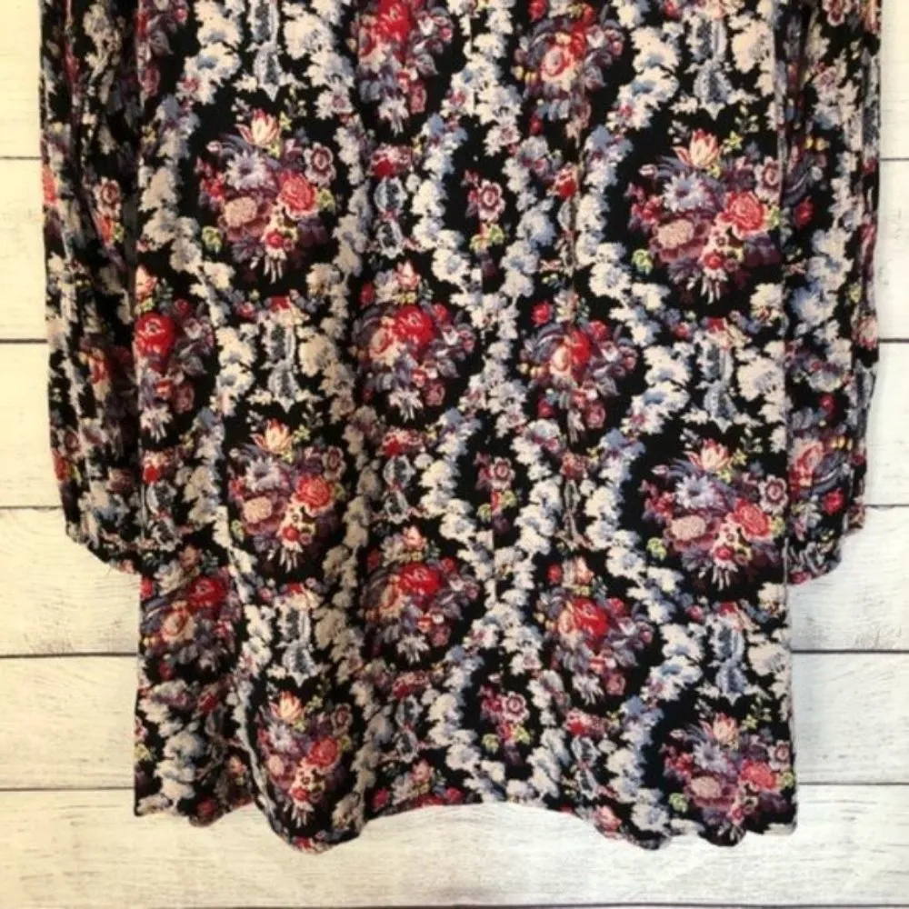 Boutique Esley Colorful Printed Long Sleeve Keyhole Neck Shift Dress M - Image 45