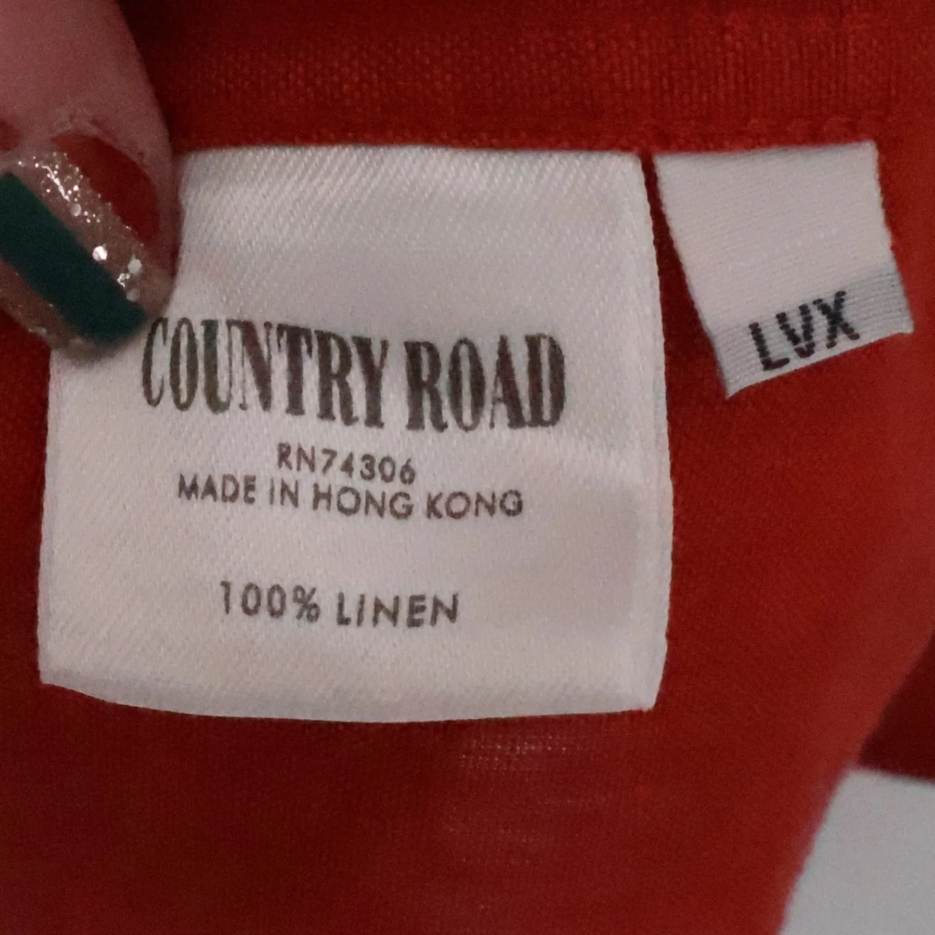 Country Road Linen Button Shirt Womens Coastal Vacation Resort Orange Size S - Image 3