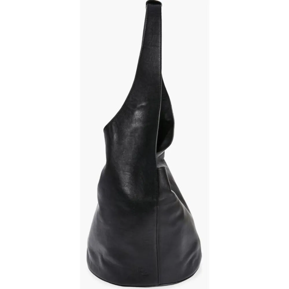 Reformation Medium Silvana Leather Bucket Shoulder Bag Black - Image 5