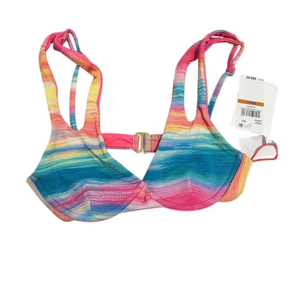 Becca Women's Multicolor Underwire Bikini Top Size S Beach Summer - Image 3